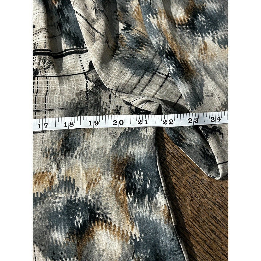 Astr Blouse Top Womens High Watercolor Plaid Floral V Neck Long Sleeve Pullover - Picture 7 of 9